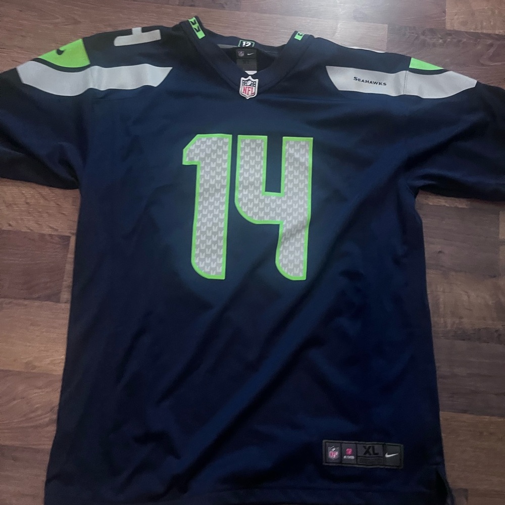 Nike Navy and Lime Green Sports Jersey